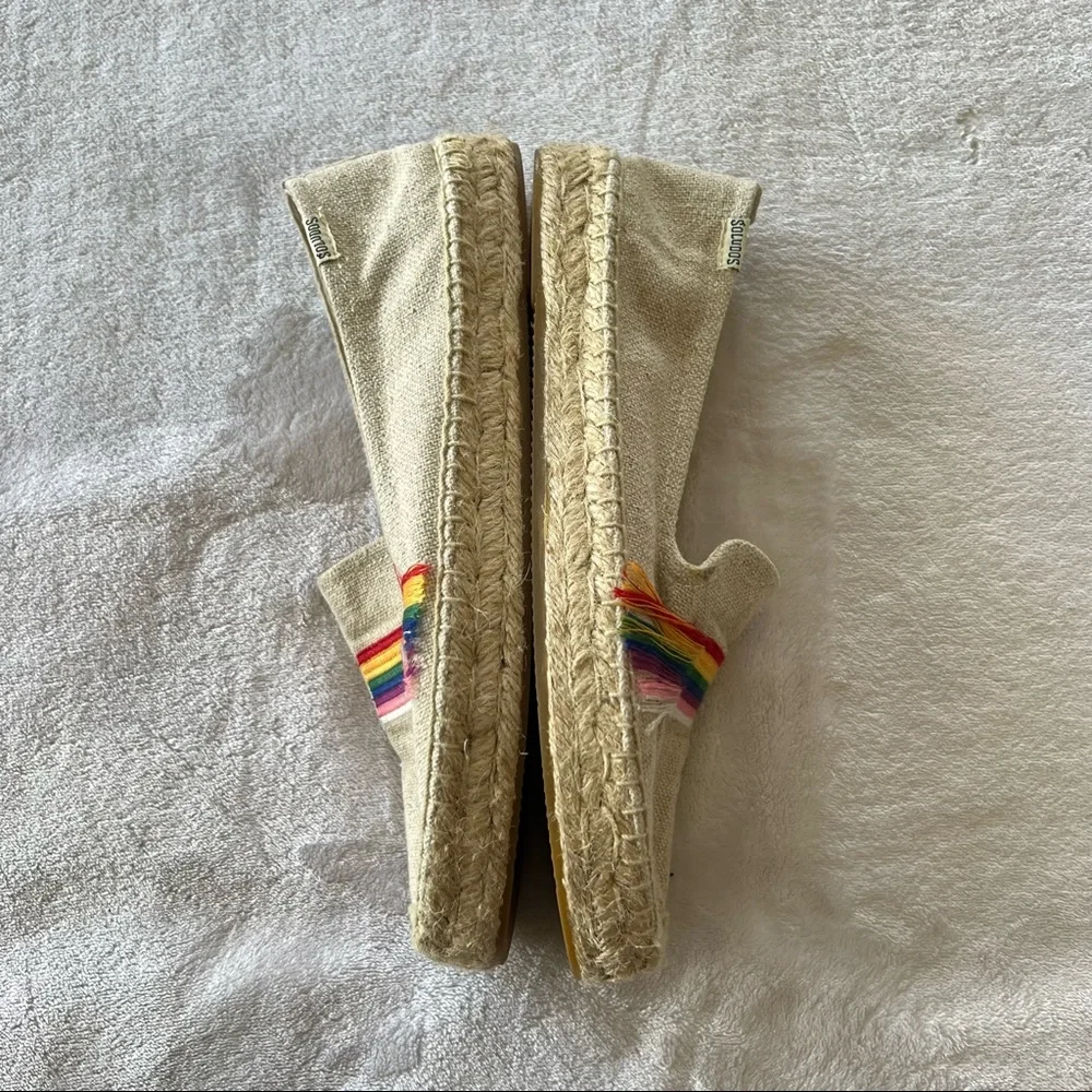 Soludos Pride Fringe Espadrilles Rainbow Slip On Shoes - Picture 9 of 11